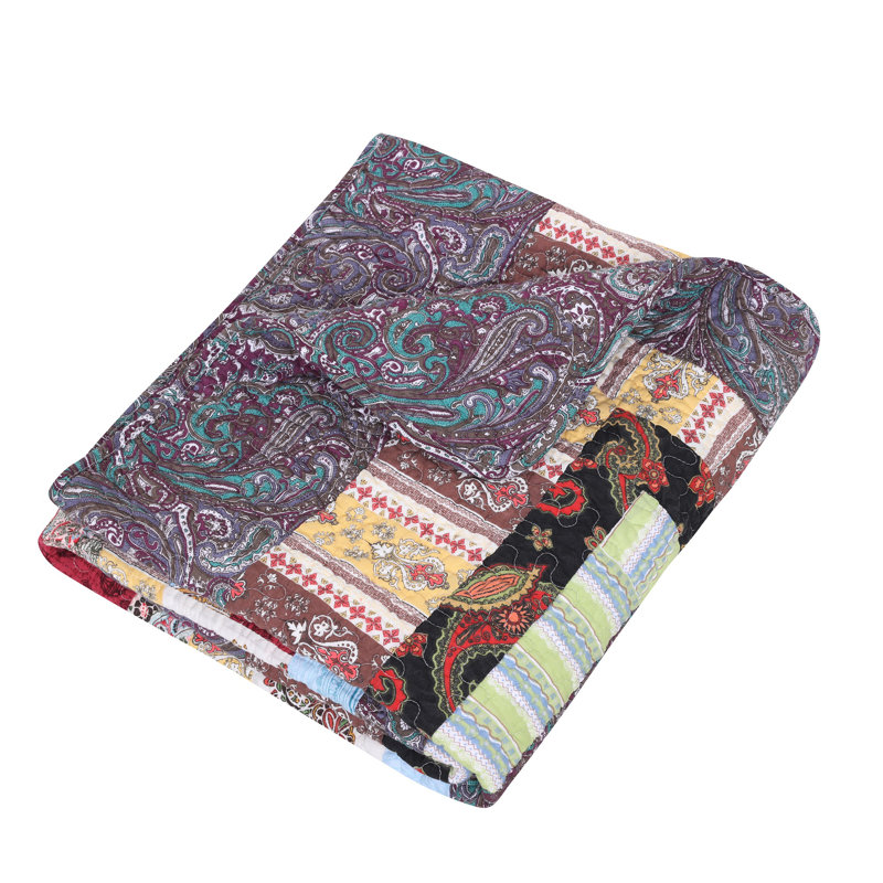 Colorado Lodge Multicolor Cotton Patchwork Reversible Throw Blanket