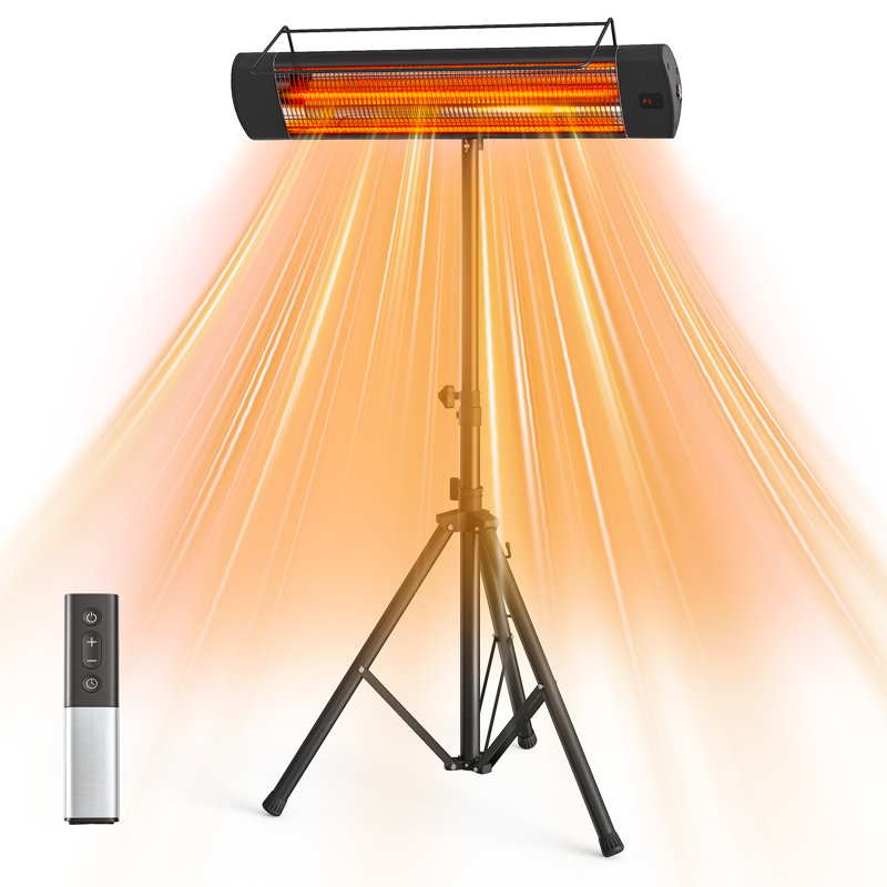 Chauffe-terrasse 1500W avec fixation murale, au plafond ou trépied