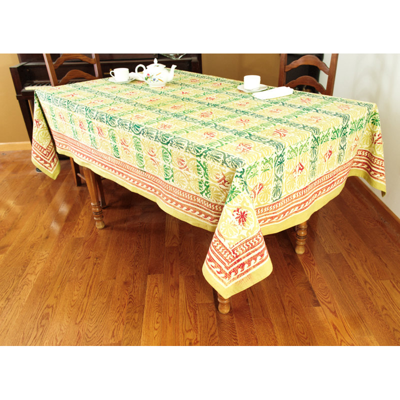 Floral 100% Cotton Tablecloth, 60" x 90"