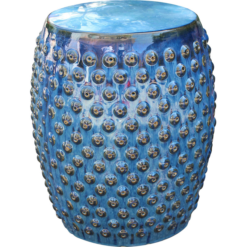 Tabouret de jardin Allyssa, Glacis bleu marine