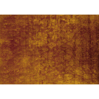 Tapis jaune / rouge en laine / polyester à motif abstrait tissé à la machine 5 pi x 7 pi