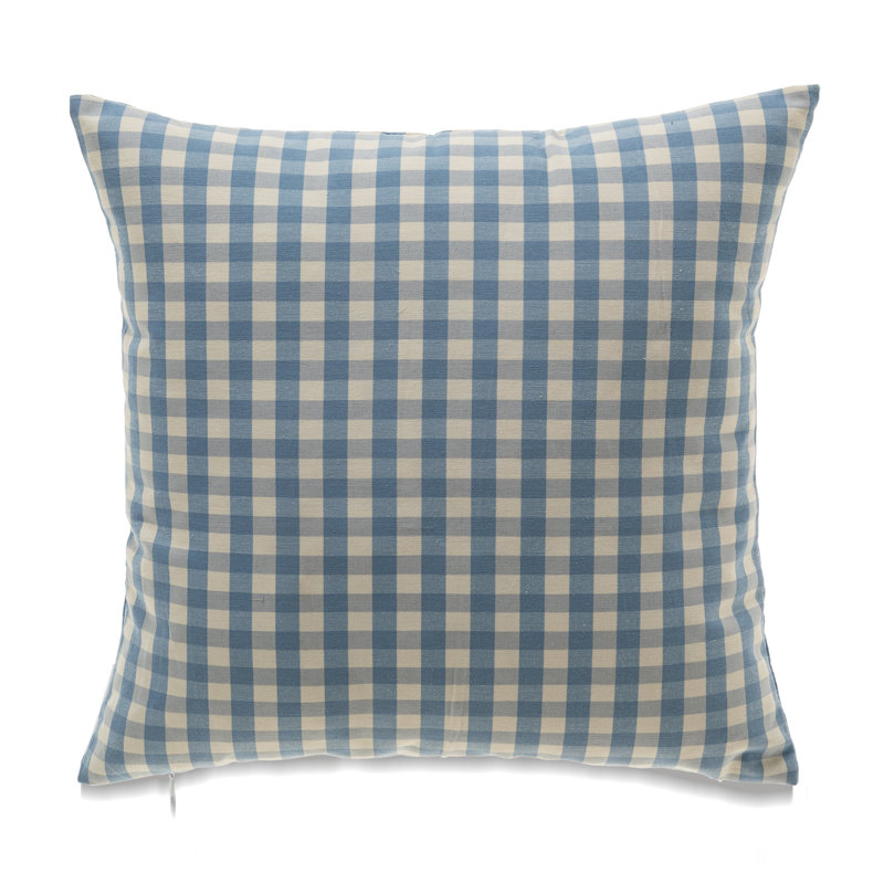 Buffalo Check With Polyester Insert Pillow, Square, 18"H x 18"W, Teal/White