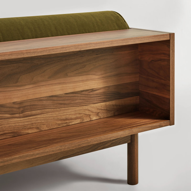 Souvenir Sofa, Walnut, Bella Loden Performance Velvet