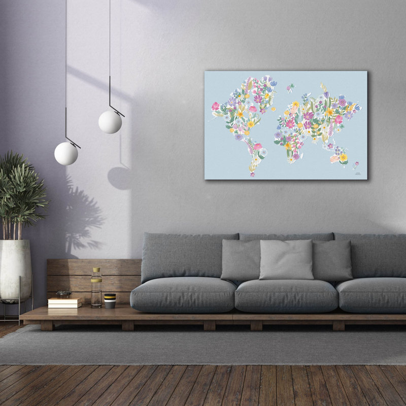 'Spring Meadow World'  by Laura Marshall Canvas Wall Art, 40" H x 60" W x 1.5" D