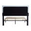 Lit simple contemporain avec tête de lit à boutons en lin, sans sommier tapissier, fabrication en lattes de bois pour la stabilité, facile à assembler, gris, accessoire de chambre à coucher, tissu moderne de 300 lb-1339985478-1339985479