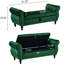 Banc repose-pieds rectangulaire en velours avec rangement et 1 coussin, vert foncé, émeraude-793771005