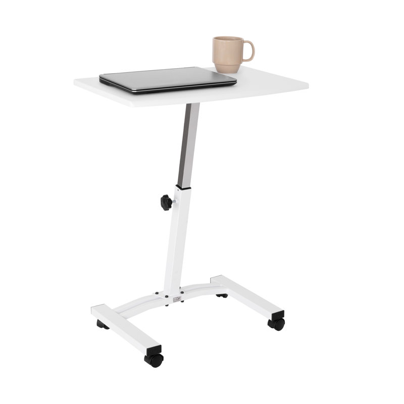 24'' W Rolling Desk or Stand with Wheels, White