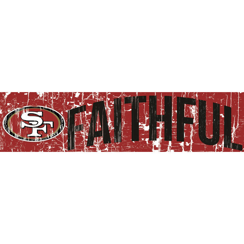 Slogan - reproduction d'art textuel sur bois, 49ers de San Francisco, Grand