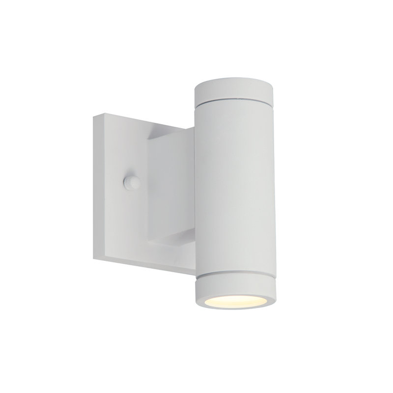 Applique murale à bras d’extérieur 1 ampoule à del 6,5 po h intégrée Aolany, Blanc