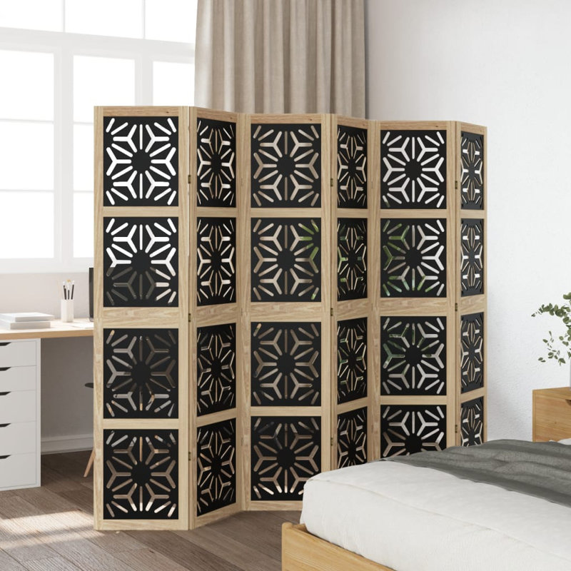 Cellestine Solid Wood Accent Room Divider, 180cm H x 215cm W