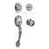 Coventry Door Handle Set with Cambridge Knob and Deadbolt in Chrome