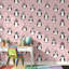 Papier peint pingouins décoratifs roses-741988319