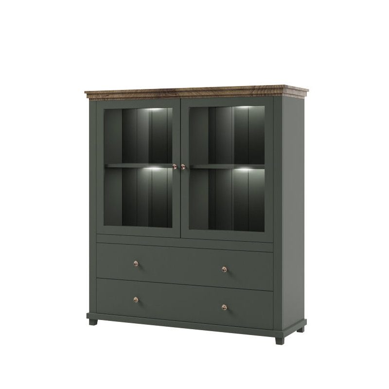 Lyndsay Display Cabinet, Green