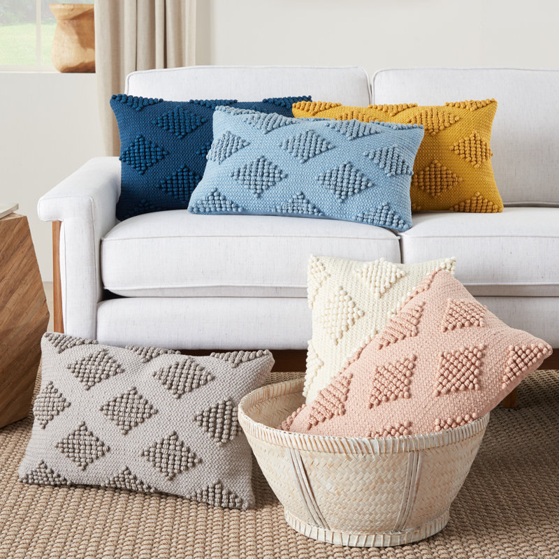 Rectangular Pillow Cover and Insert, Light Gray