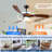 Ceiling Fan Light With 3 Solid Wood Blades-112997733