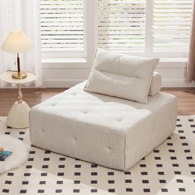 Canapé modulaire en chenille à assise profonde, dossier réglable, canapé compressé pour le salon, 1 pièce