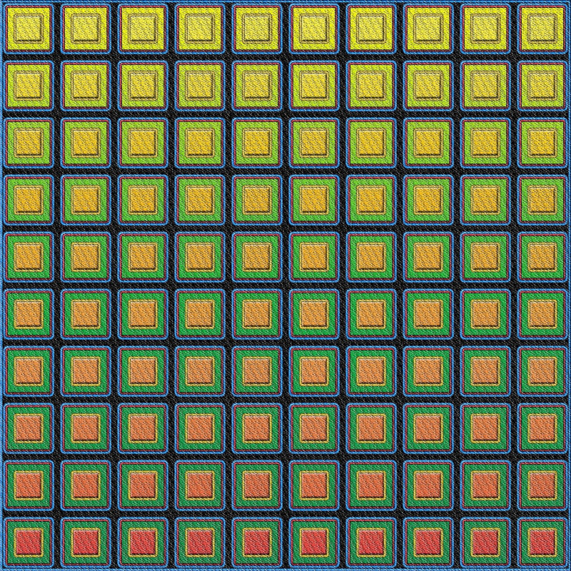 Tapis vert à motif géométrique Saito, Carré 5 pi