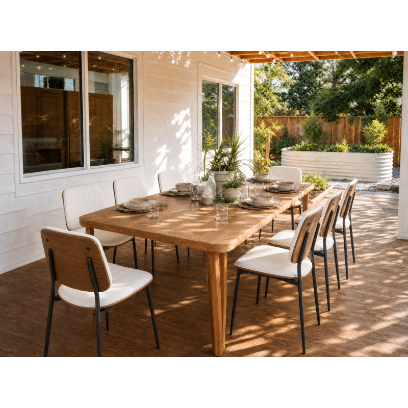 Maelynn Modern Faux Leather Dining chairs Upholstered Dining chairs with Metal Legs, White