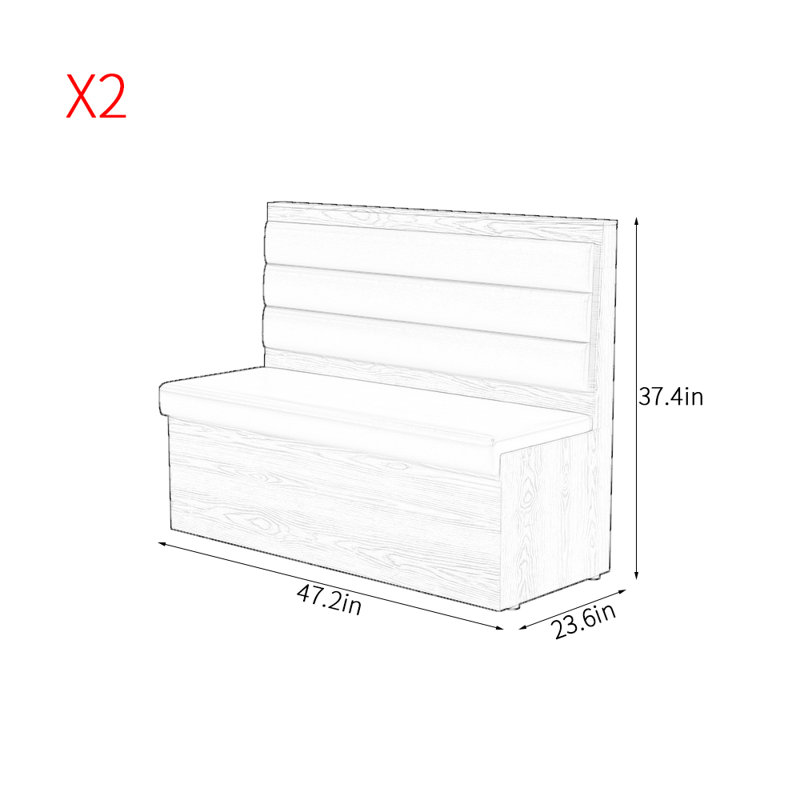 Banc rembourré en similicuir Modern Fashion Simple, Vert clair