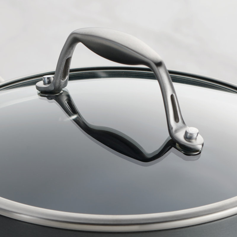 Tramontina OnyxPro 4-Quart Hard Anodized Nonstick Sauce Pan with Lid & Helper Handle, 4 Qt.