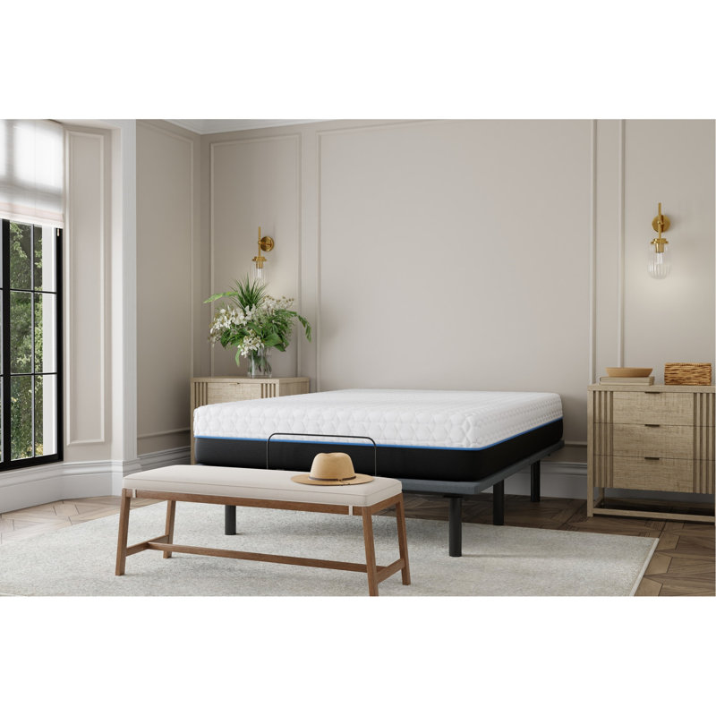 Grand matelas 12 po avec couche de cuivre ventilé et gel confortable pour une bonne nuit de sommeil avec mousse à mémoire de forme avec infusion de refroidissement à changement de phase