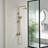 10 Inch Exposed Pipe Shower System With Hand Shower Single Handle Shower Faucet Set Brass Shower Trim Kit With Slide Bar-122445081