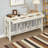 60''Acacia Veneer Console Table with 4 Spacious Drawers-1011810269
