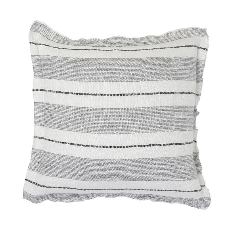 Laguna Square Pillow Cover & Insert, Gray/Charcoal