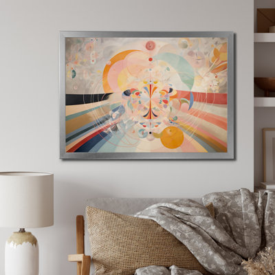 Cosmic Birth Radiance Retro Pastel I - Abstract Spirals Canvas Art Print