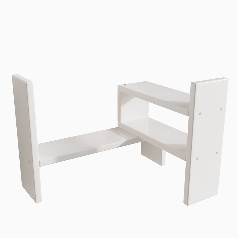 Planada Solid Wood Desktop Organizer Stackable Desk Organizer Bookshelf, White