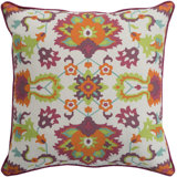 Technicolor Floral Down Throw Pillow
