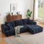Canapé modulaire surdimensionné en L Chenille - Canapé-lit capitonné minimaliste pour le salon-1629534249-1629534248