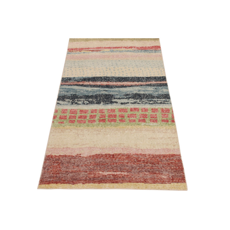 Distressed Homage Wool Abstract Area Rug, Runner 2'6" x 10'
