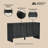 Linda 60-in. Modern Sideboard with 4 Adjustable Shelves in Charcoal Gray-116172384
