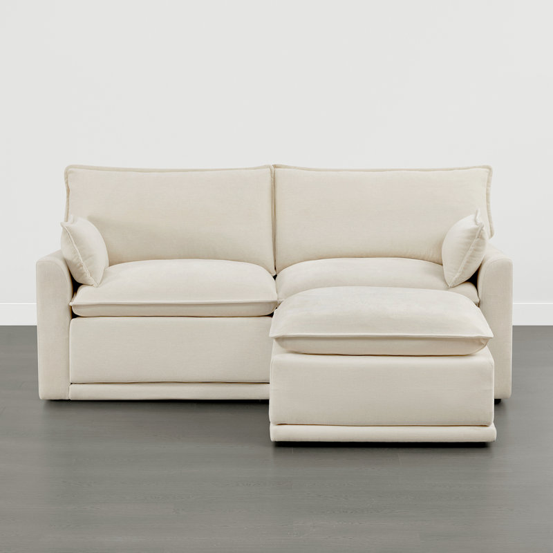 Canapé modulaire surdimensionné en L 78,7 po Cloud, H 35,8 po x l 78,74 po x P 66,9 po, Polyester crème