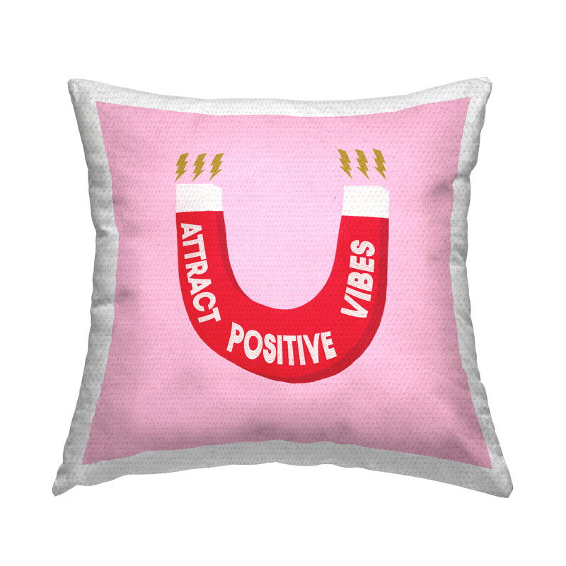 Coussin d'extérieur à imprimé d'attractions aimant rose par Ashley Singleton