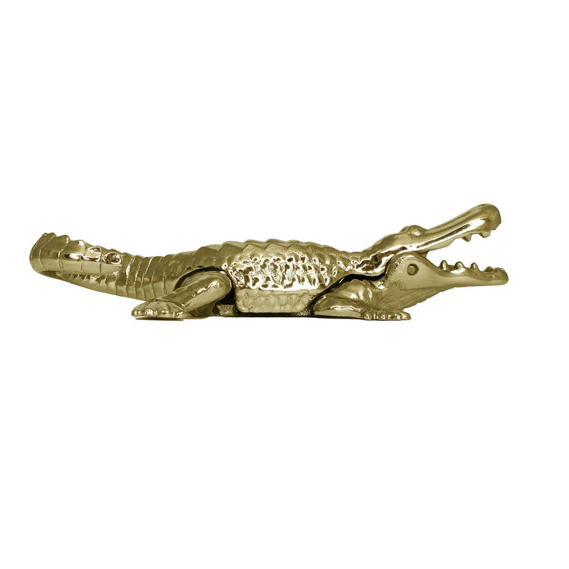 Heurtoir de porte en alligator, Laiton, 5,25 po x 2,5 po x 1 po
