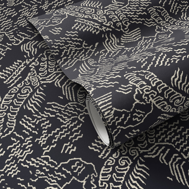 Balkan Abstract Wallpaper, 12"x8", Balkan Black I