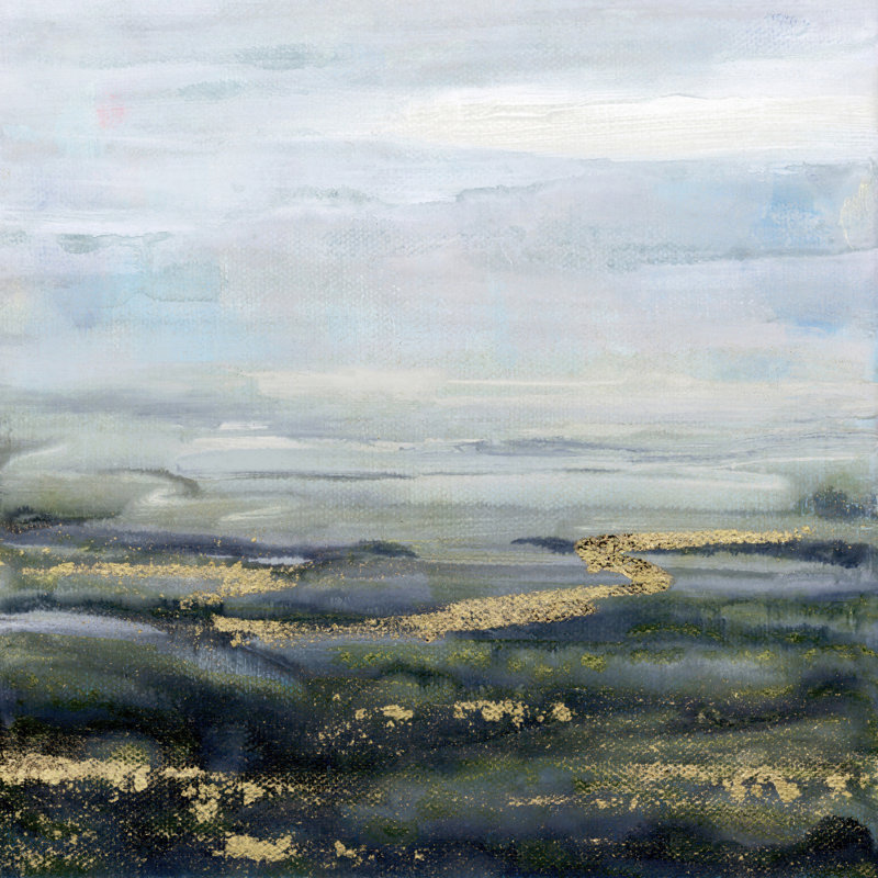 Serene Golden Valley by Nicole Walsh — Landscape Wall Art, 12 × 12, Framed Print, Brown