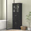 Armoire de rangement pour salle de bain avec portes à persiennes, tablette réglable, noir