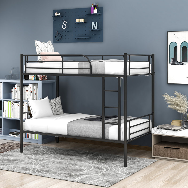 Uhrichsville Bunk Bed with Built-in Ladder Included,  Black
