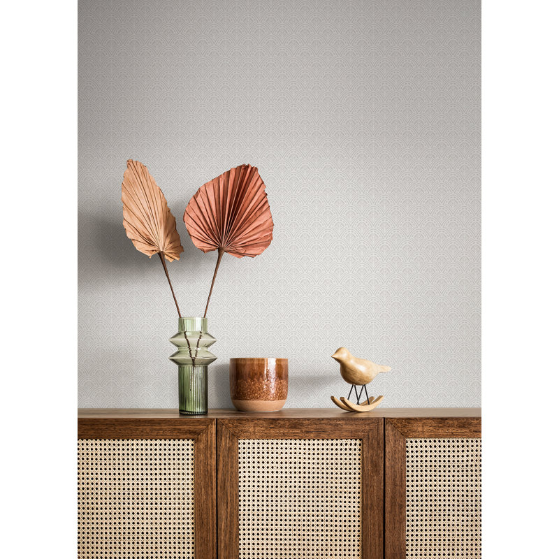 Ingrid Geometric Wallpaper Roll, Light Gray