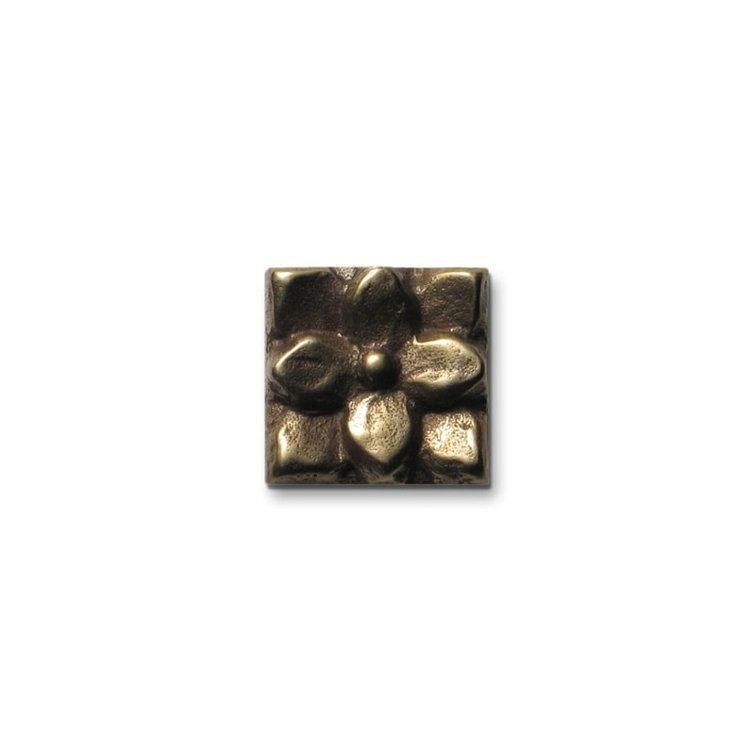 Lotus 1" x 1" Metal Decorative Tile Insert