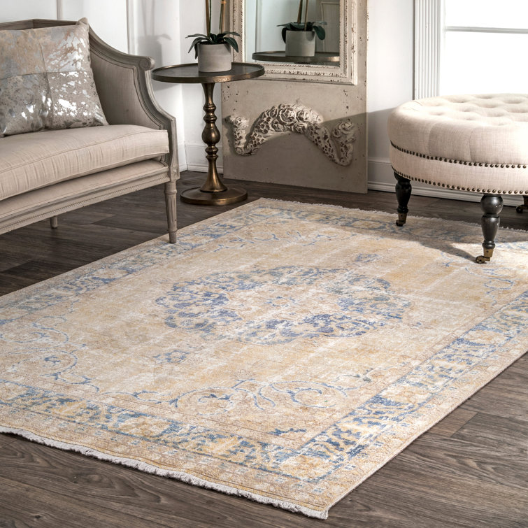 Tapis oriental beige / bleu Ernesto