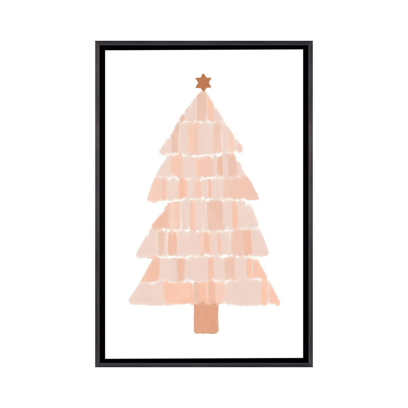 "Arbre de Noël" par Orara studio, reproduction d’art, Pas de tapis, H 60 po x l 40po x P 1,5 po, Toile avec cadre noir patiné