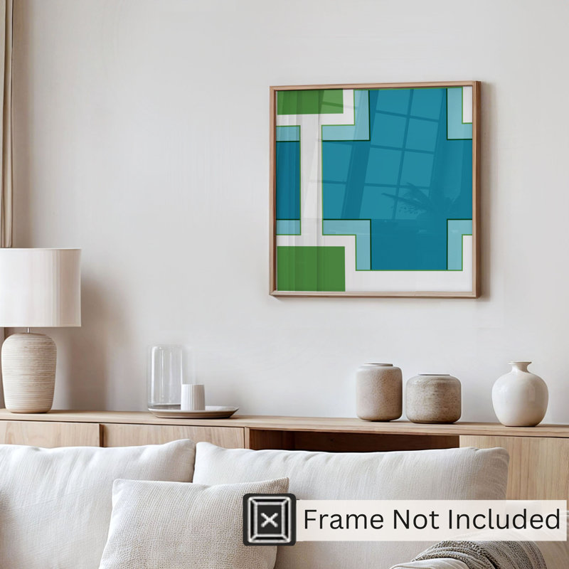 «Abstract Abstract Shapes Pattern II», reproduction d'art asiatique sans cadre, H 28 po x l 28 po