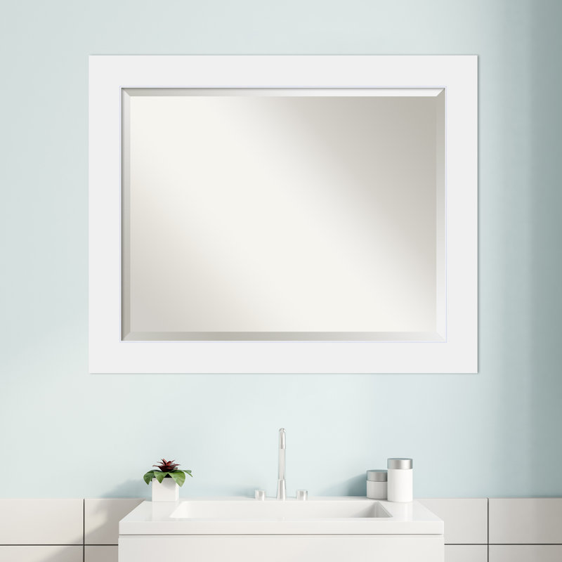Hatton Flat Mirror, 26.88" x 32.88" , White