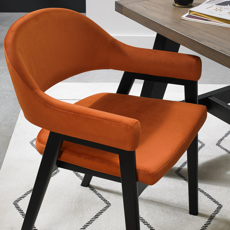 Camden Upholstered Back Armchair, Rust