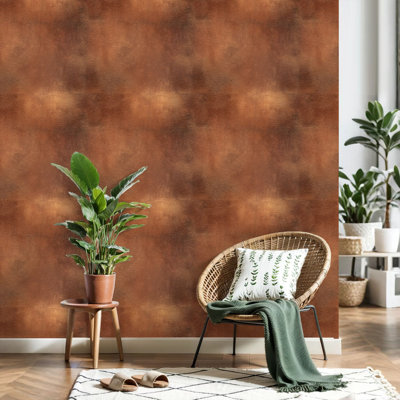 Peel and Stick Wallpaper Copper surface sunlight Contact Paper Removable Self Adhesive Wall Mural Wall Decor for Bedroom Kitchen Cabinets 17.7in x 118in