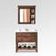Meuble-lavabo en bois d'hévéa de style pastoral avec lavabo en céramique